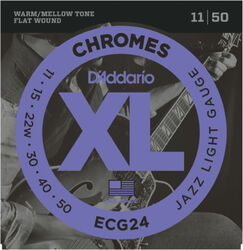 Elektrische gitaarsnaren D'addario XL Chromes Flat Wound ECG24 11-50 - Snarenset