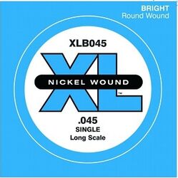 Elektrische bassnaren D'addario XLB045 Bass (1) XL Nickel Wound 045 Long Scale - Snaar per stuk