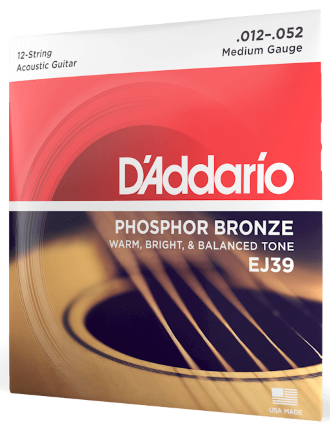 D'addario Jeu De 12 Cordes Ej39 Phosphor Bronze Acoustic Guitar Medium 13-56 - Westerngitaarsnaren - Variation 1