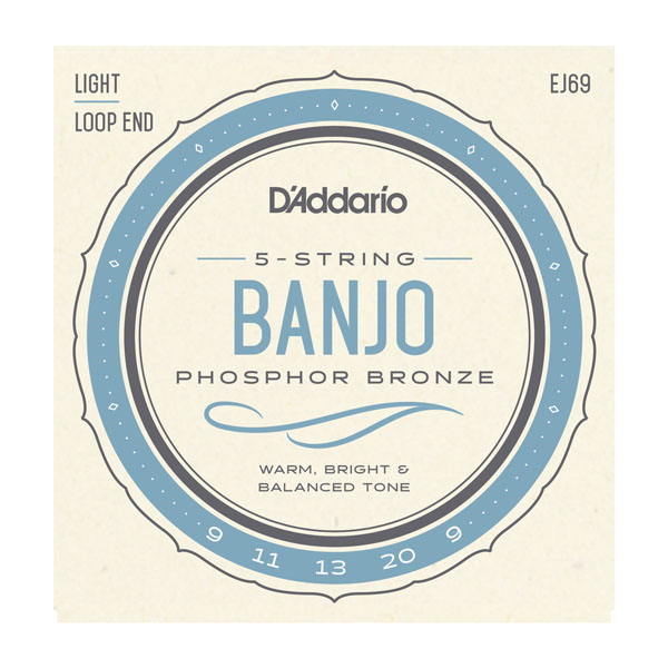 D'addario Jeu De 5 Cordes Ej69 5-string Banjo Phosphor Bronze Light 9-20 - Banjosnaren - Variation 1