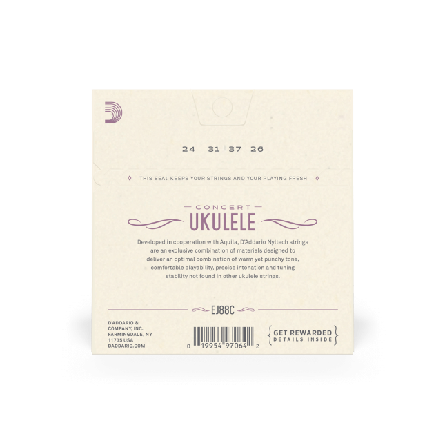 D'addario Jeu De 4 Cordes Ej88c Nyltech Ukulele, Concert - Ukulelesnaren - Variation 1