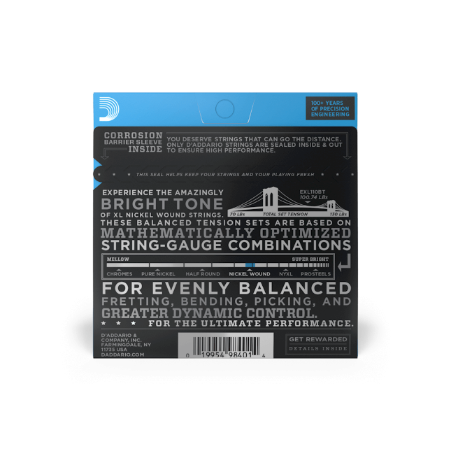 D'addario Jeu De 6 Cordes Exl110bt Nickel Round Wound Balanced Tension Regular Light 10-46 - Elektrische gitaarsnaren - Variation 1