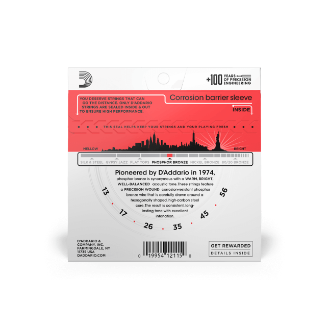 D'addario Jeu De 6 Cordes Guit. Folk 6c Phosphor Bronze 013.056 Ej17 - Westerngitaarsnaren - Variation 2
