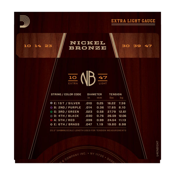 D'addario Nickel Bronze Acoustic Guitar Nb1047 Extra Light 10-47 - Westerngitaarsnaren - Variation 2