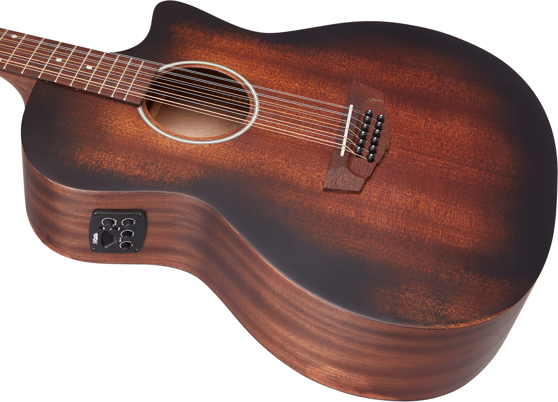 D'angelico Premier Fulton Ls 12-string Grand Auditorium Cw 12c Tout Acajou Mer - Aged Mahogany - Folk gitaar - Variation 2