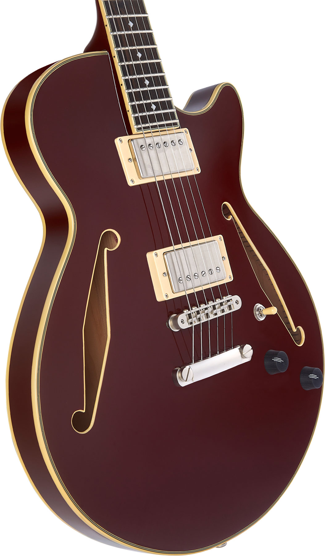 D'angelico Ss Tour Excel 2h Ht Eb - Solid Wine - Semi hollow elektriche gitaar - Variation 3