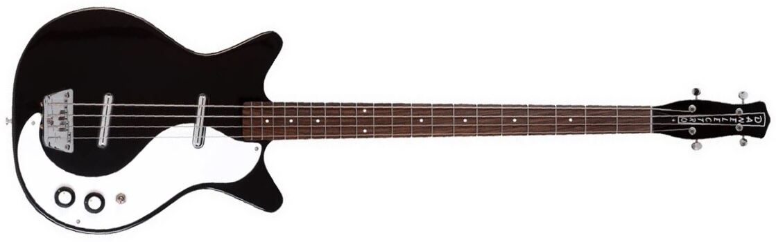 Danelectro '59 Dc Longscale - 4c Ss - Black - Solid body elektrische bas - Main picture