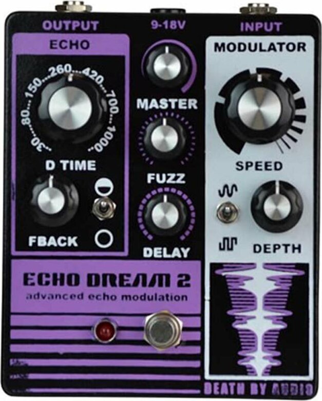 Death By Audio Echo Dream 2 Analog Echo Et Fuzz - Reverb/delay/echo effect pedaal - Main picture