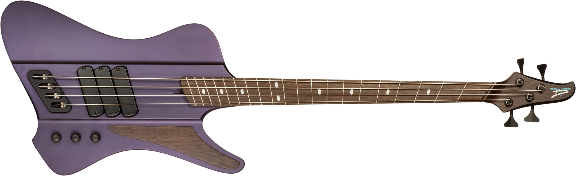 Dingwall Custom Shop D-roc 4c 3-pickups Wen #6982 - Purple To Faded Black - Solid body elektrische bas - Main picture