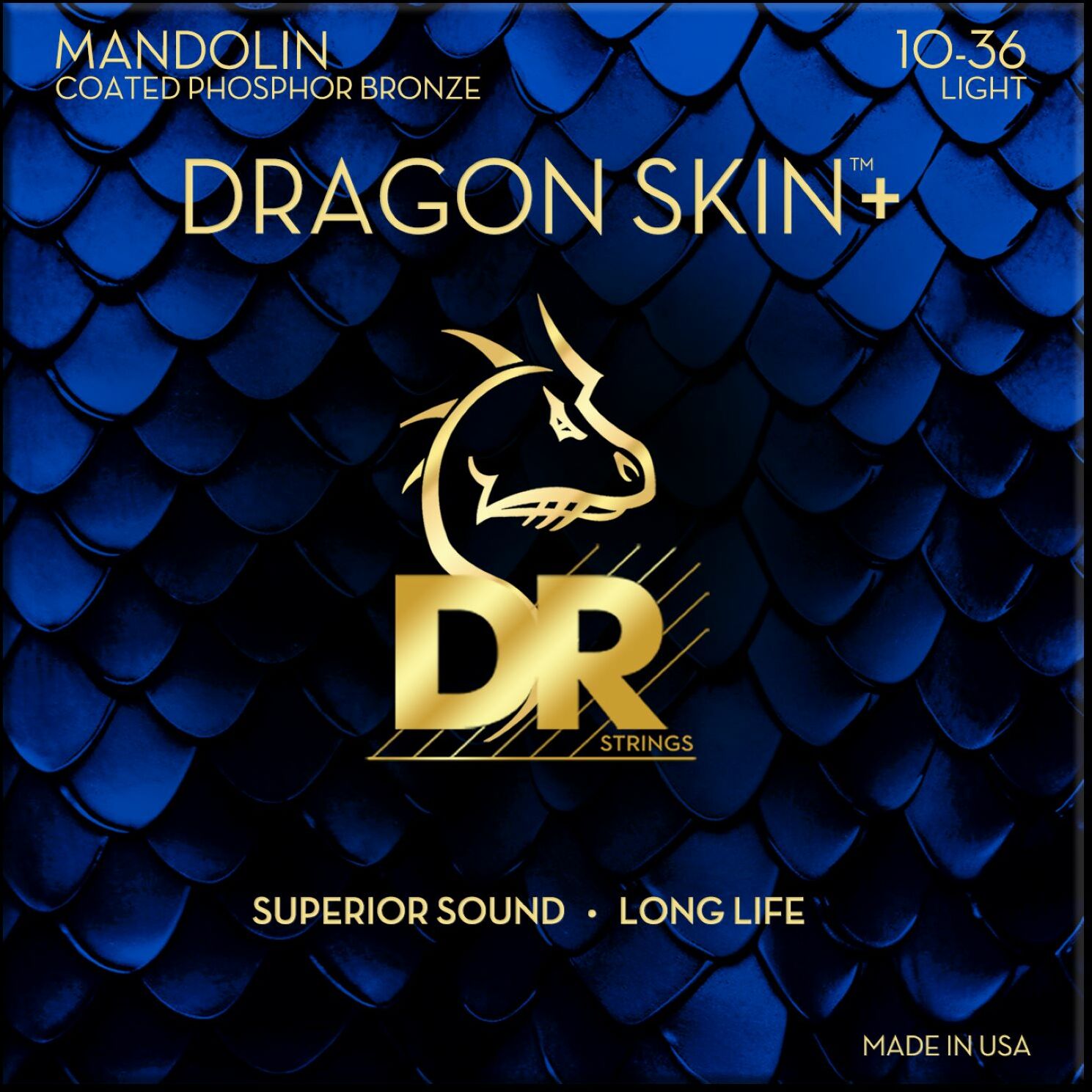Dr Jeu De 8 Cordes Dragon Skin+ Core Technology Coated Wrap 10-36 - Mandolinesnaren - Main picture