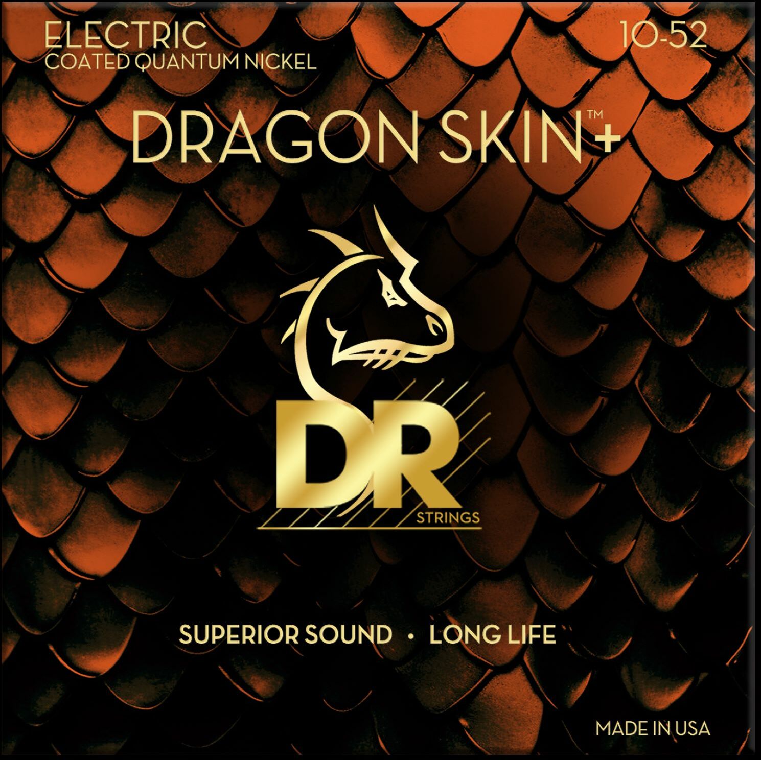 Dr Jeu De 6 Cordes Dragon Skin+ Core Technology Coated Wrap 10-52 - Elektrische gitaarsnaren - Main picture