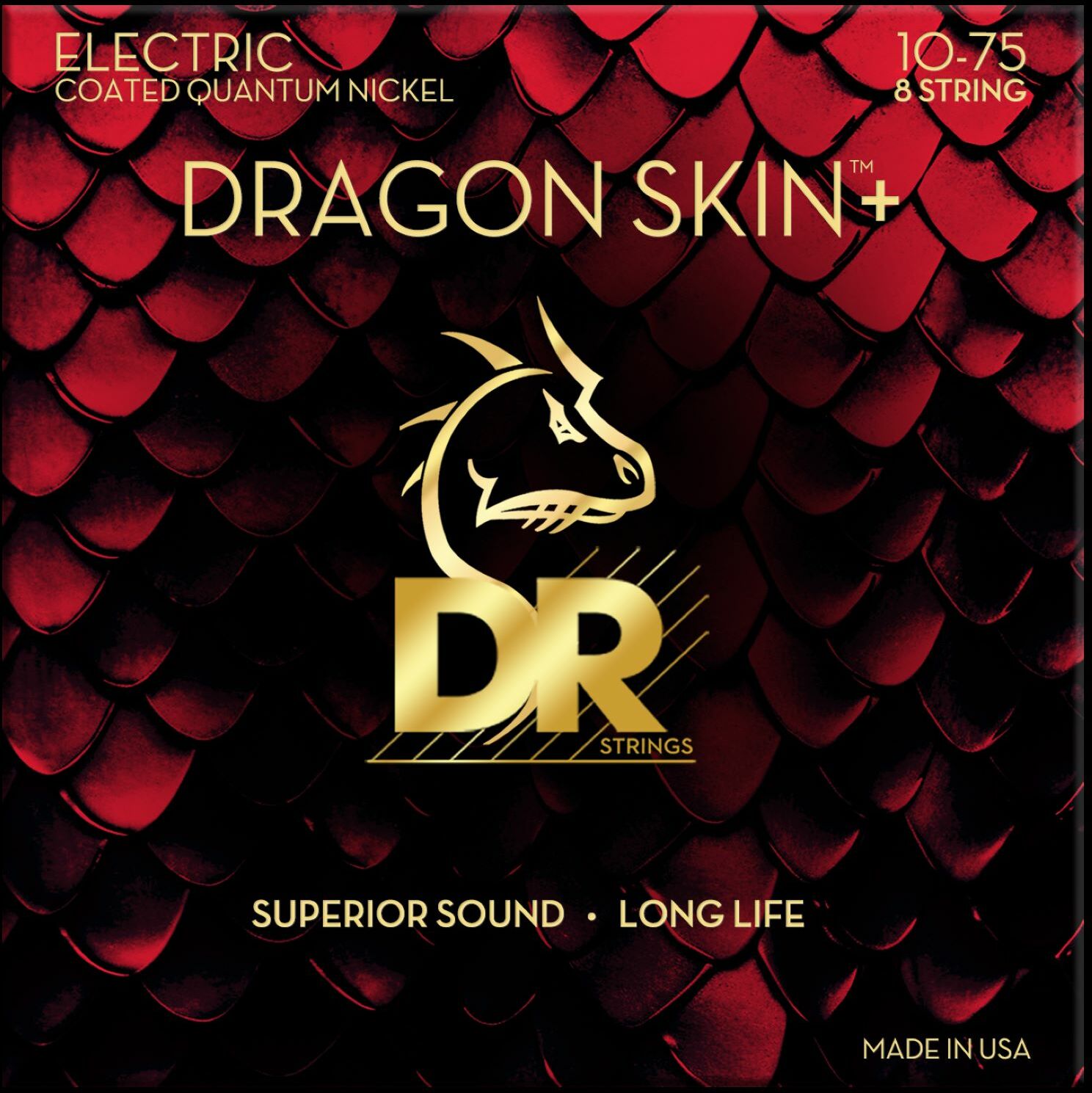 Dr Jeu De 8 Cordes Dragon Skin+ Core Technology Coated Wrap 10-75 - Elektrische gitaarsnaren - Main picture