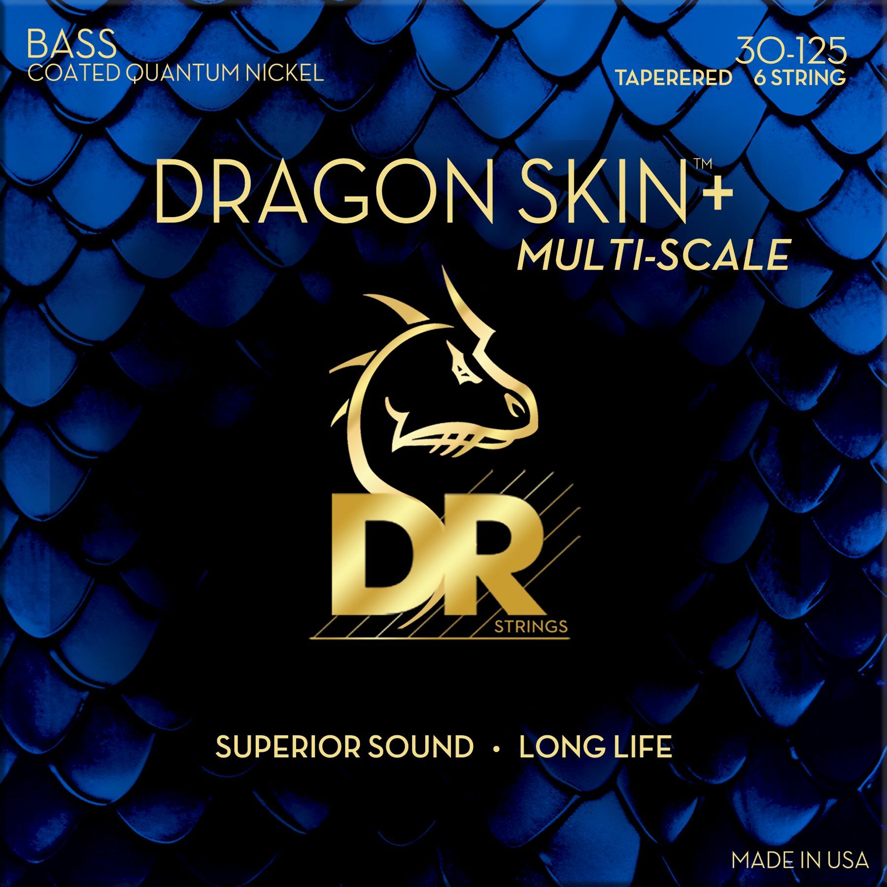 Dr Jeu De 6 Cordes Dragon Skin+ Core Technology Coated Wrap 30-125 Tapered Multi-scale - Elektrische bassnaren - Main picture