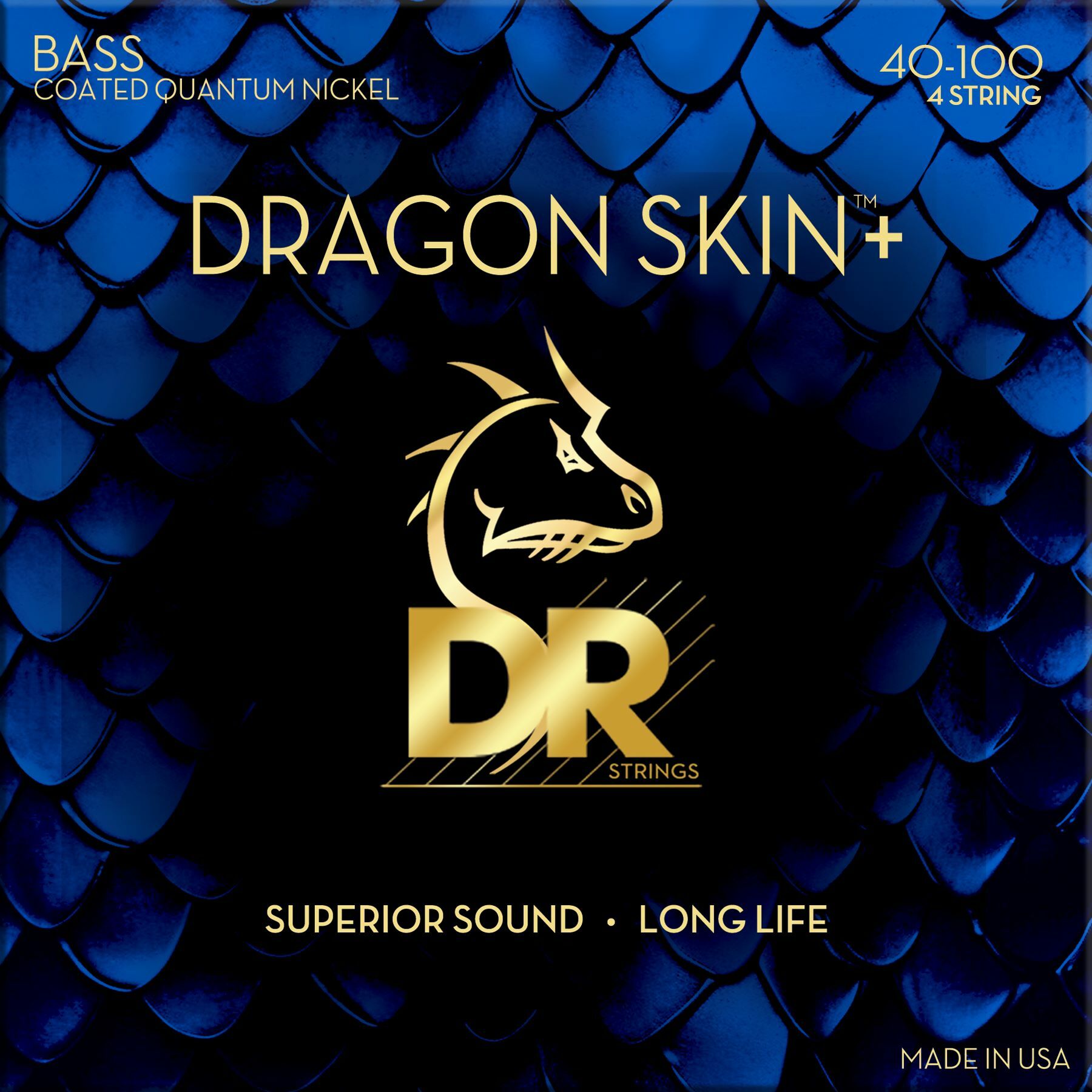 Dr Jeu De 4 Cordes Dragon Skin+ Core Technology Coated Wrap 40-100 - Elektrische bassnaren - Main picture