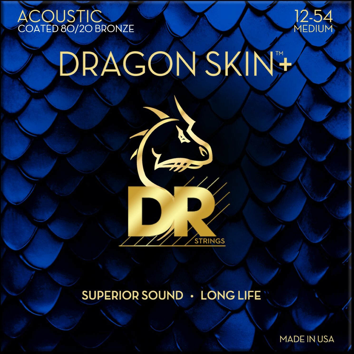 Dr Jeu De 6 Cordes Dragon Skin+ Core Technology Coated Wrap 80/20 12-54 - Westerngitaarsnaren - Main picture