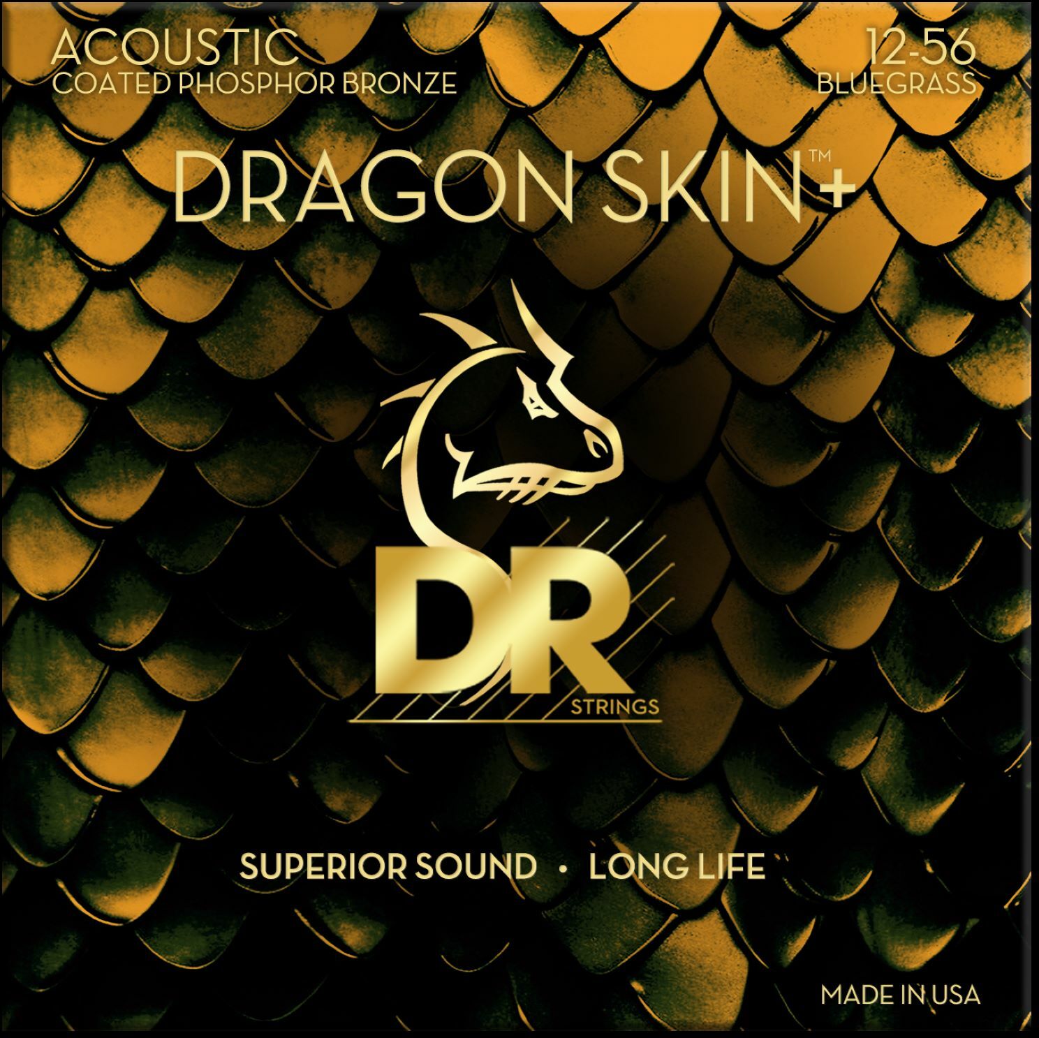 Dr Jeu De 6 Cordes Dragon Skin+ Core Technology Coated Wrap Posphore Bronze 12-56 - Westerngitaarsnaren - Main picture