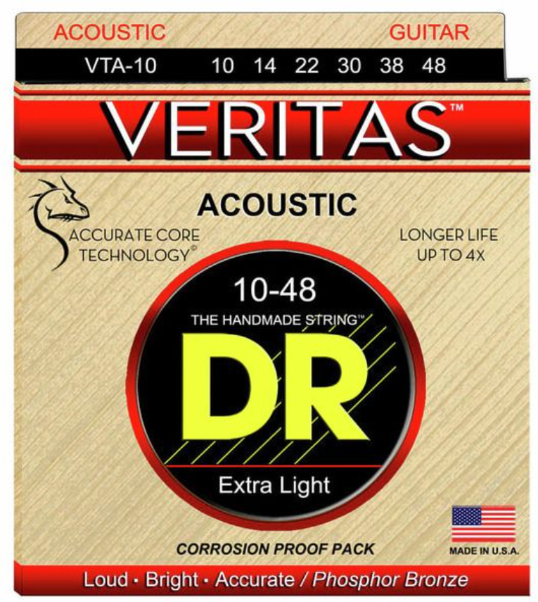 Dr Vta-10 Veritas Phosphore Bronze Acoustic Guitar 6c 10-48 - Westerngitaarsnaren - Main picture