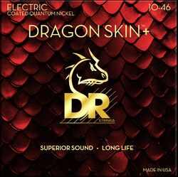 Elektrische gitaarsnaren Dr DRAGON SKIN+ Core Technology Coated Wrap 10-46 - Snarenset