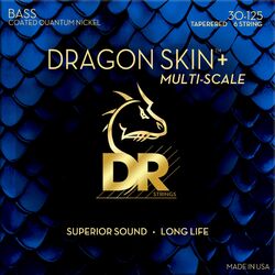Elektrische bassnaren Dr DRAGON SKIN+ Core Technology Coated Wrap 30-125 Tapered Multi-Scale - Snarenset