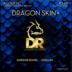 Westerngitaarsnaren  Dr DRAGON SKIN+ Core Technology Coated Wrap Phosphore Bronze - 12-snarige set