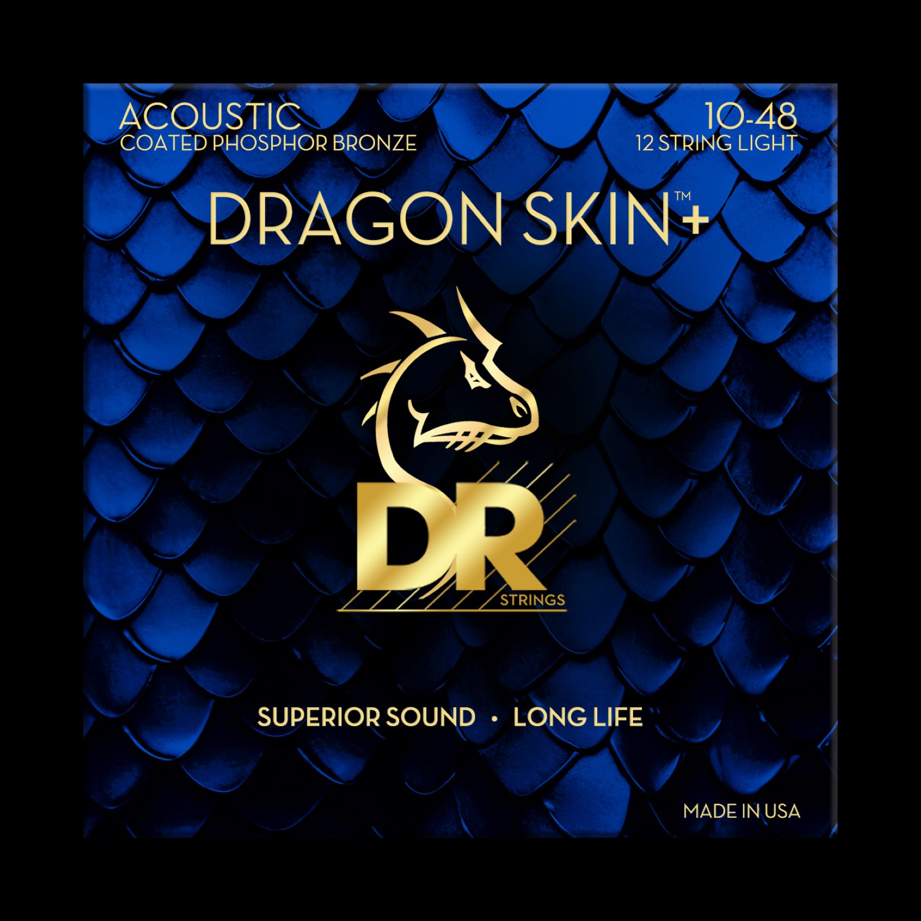 Dr Jeu De 12 Cordes Dragon Skin+ Core Technology Coated Wrap Phosphore Bronze - Westerngitaarsnaren - Variation 1
