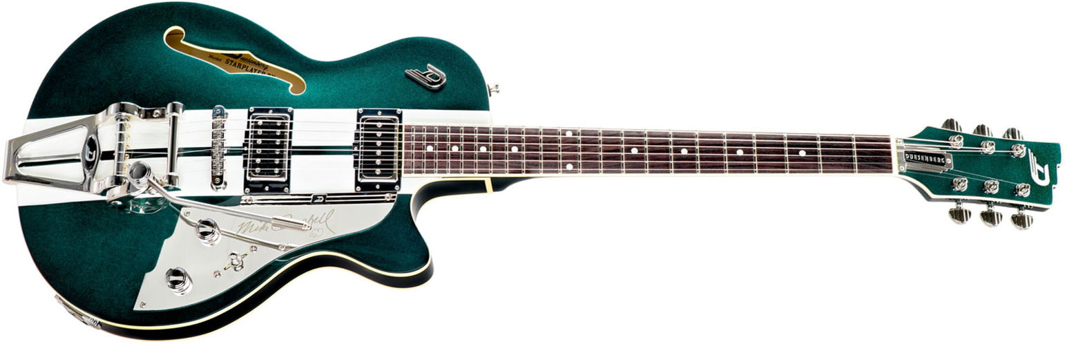 Duesenberg Mike Campbell Starplayer Tv 40th Ann. Alliance Signature Hs Trem Rw - Metallic Racing Green - Semi hollow elektriche gitaar - Main picture