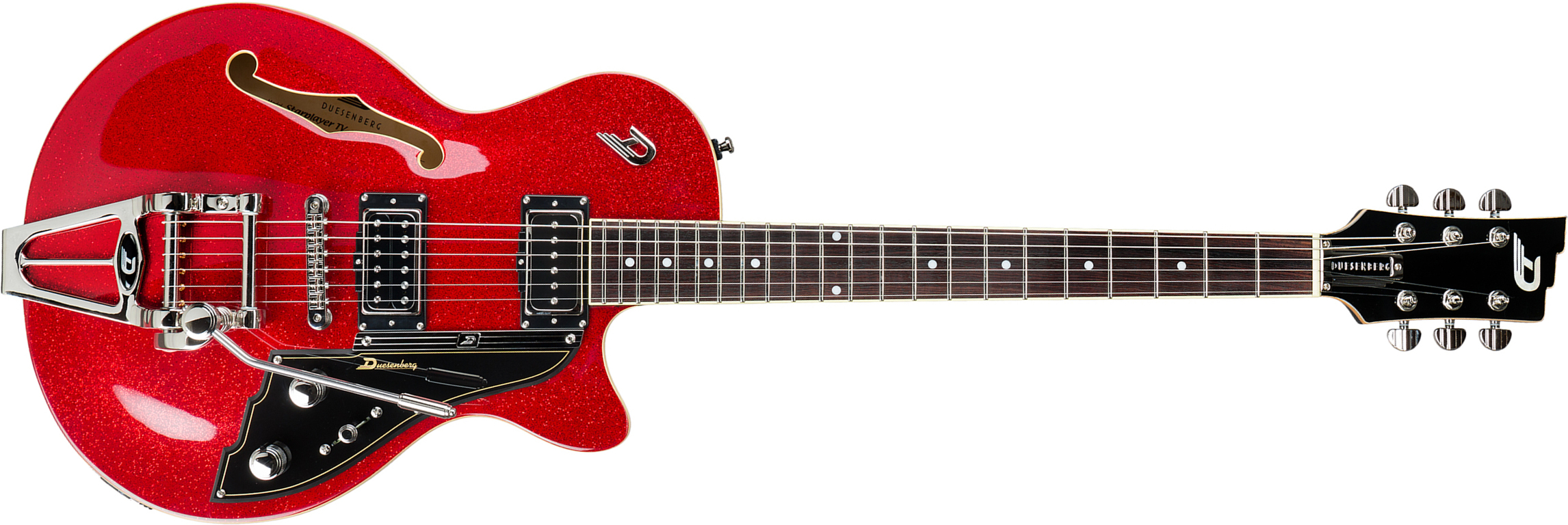 Duesenberg Starplayer Tv Hs Trem Rw - Red Sparkle - Semi hollow elektriche gitaar - Main picture