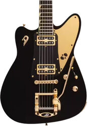 Retro-rock elektrische gitaar Duesenberg Falken Tremolo - Matte Black & Gold