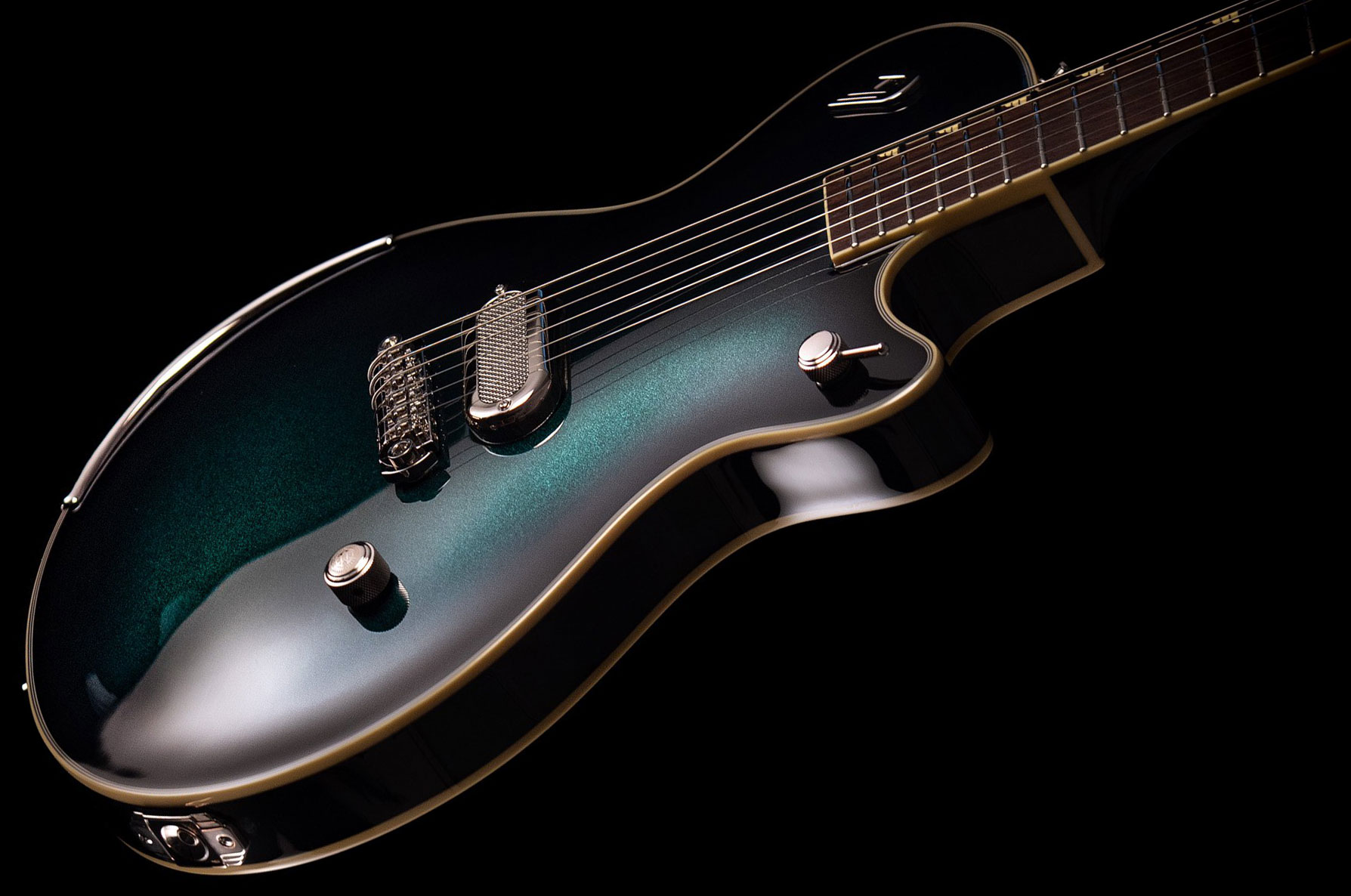 Duesenberg Jeff Darosa Alliance Signature 1h Ht Rw - Catalina Green Burst - Enkel gesneden elektrische gitaar - Variation 1