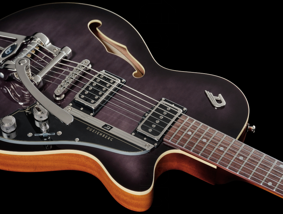 Duesenberg Starplayer Cbr Hs Trem Bigsby Rw - Transparent Black Burst - Semi hollow elektriche gitaar - Variation 4