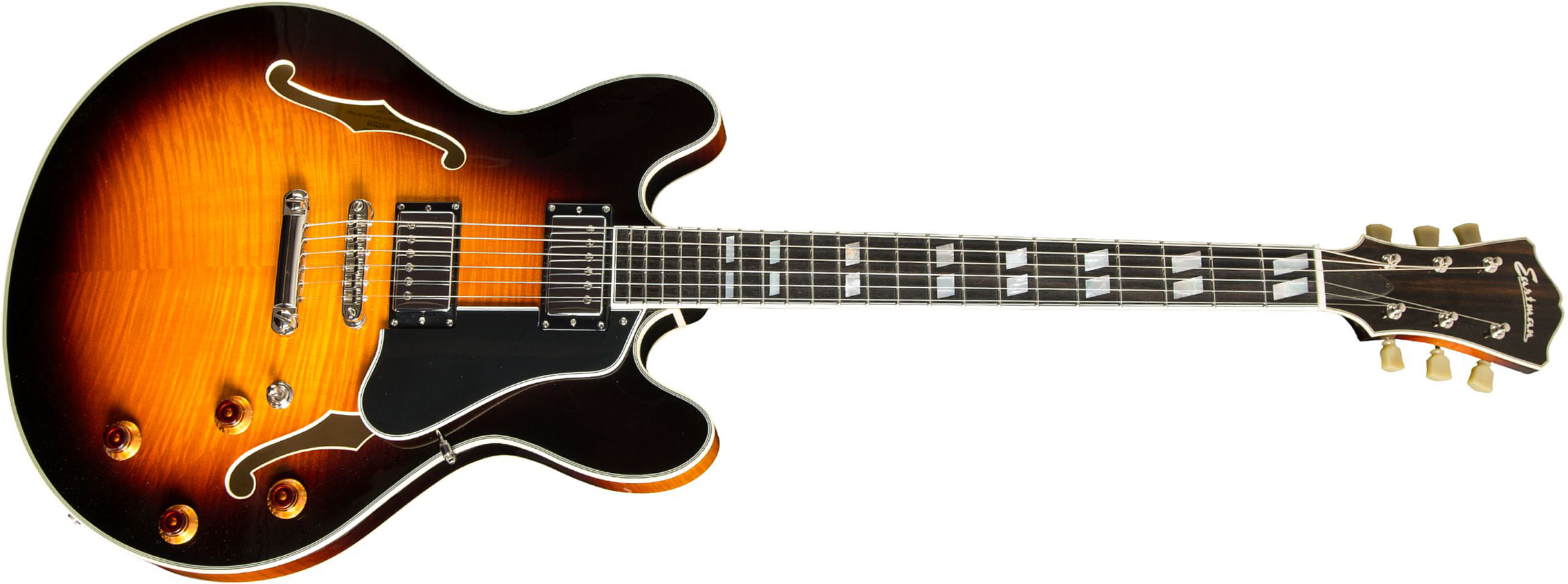 Eastman T486 Thinline Laminate Tout Erable Hh Seymour Duncan Ht Eb - Sunburst - Semi hollow elektriche gitaar - Main picture