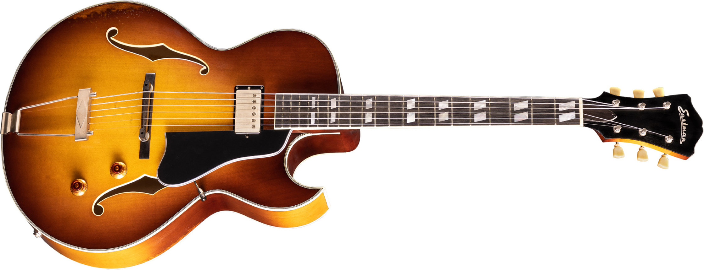 Eastman T49/v Archtop 1h Lollar Ht Eb - Antique Goldburst - Hollow bodytock elektrische gitaar - Main picture