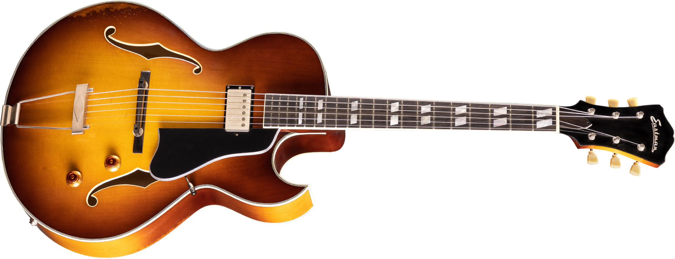 Eastman T49d/v Archtop 1h Lollar Ht Rw - Antique Varnish Goldburst - Semi hollow elektriche gitaar - Main picture