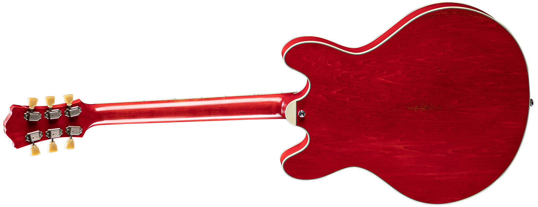 Eastman T64/v Thinline Laminate Tout Erable 2p90 Lollar Ht Eb - Antique Red - Semi hollow elektriche gitaar - Variation 1