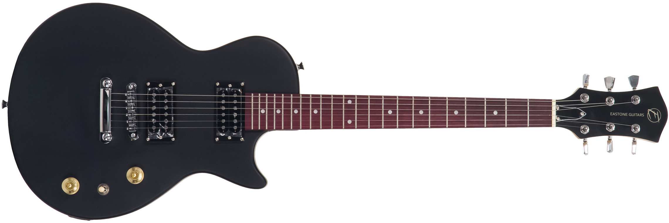Eastone Lpl70 Hh Ht Pur - Black Satin - Enkel gesneden elektrische gitaar - Main picture
