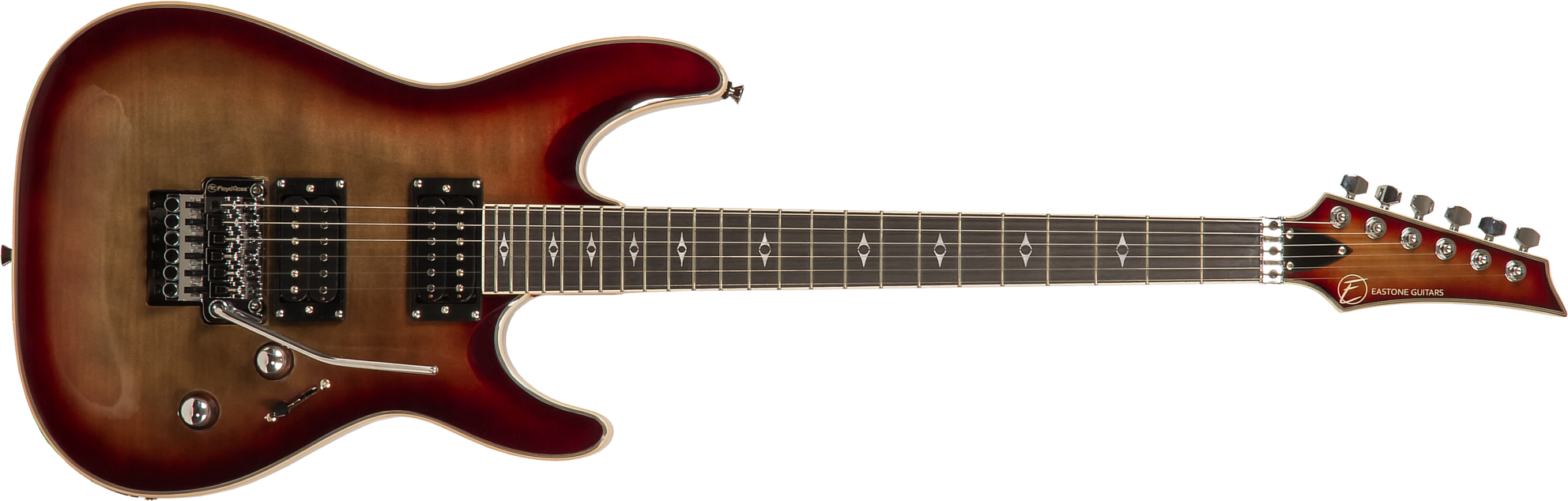 Eastone Metdc100 Hh Fr Pur - Black Flames - Elektrische gitaar in Str-vorm - Main picture
