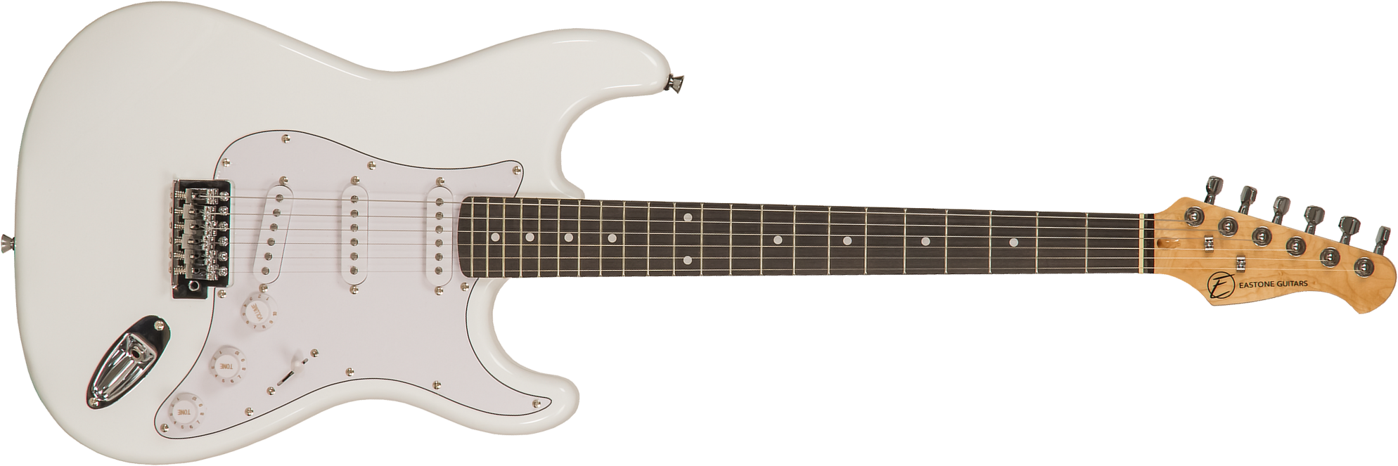 Eastone Str70 3s Trem Pur - Olympic White - Elektrische gitaar in Str-vorm - Main picture