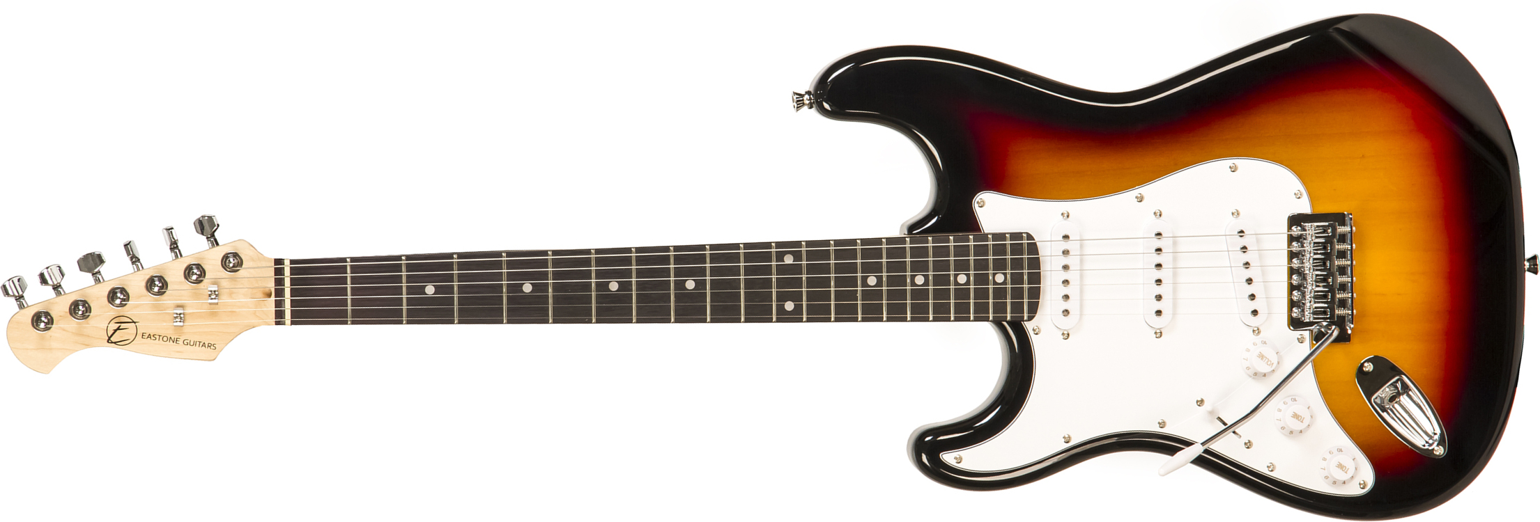 Eastone Str70t 3ts Lh Gaucher Sss Trem Pur - Sunburst - Linkshandige elektrische gitaar - Main picture