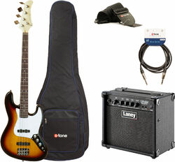 Elektrische bas set Eastone JAB+Laney LX15B +Accessoires - 3 tone sunburst