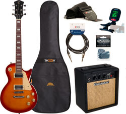 Elektrische gitaar set Eastone LP100 +Blackstar Debut 10E +Accessories - cherry sunburst