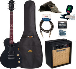 Elektrische gitaar set Eastone LPL70 +Blackstar Debut 10E +Accessories - black satin