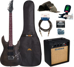 Elektrische gitaar set Eastone METDC +Blackstar Debut 10E +Accessories - black satin