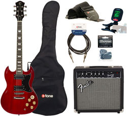 Elektrische gitaar set Eastone SDC70 +Fender Frontman 20G +Accessories - Red