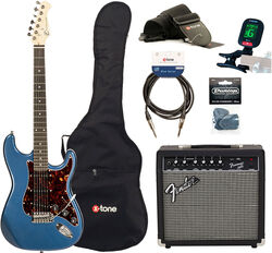 Elektrische gitaar set Eastone STR70T +Fender Frontman 20G +Accessories - Purple blue