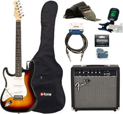 Elektrische gitaar set Eastone STR70 LH +Fender Frontman 20G +Accessories - 3 tone sunburst