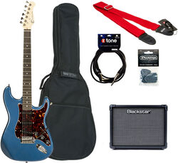 Elektrische gitaar set Eastone STR70T + Blackstar ID Core V3 10W +Accessories - Lake placid blue