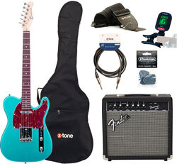 Elektrische gitaar set Eastone TL70 +Fender Frontman 20G +Accessories - Metallic light blue