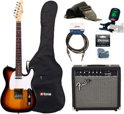 Elektrische gitaar set Eastone TL70 +Fender Frontman 20G +Accessories - 3 tone sunburst