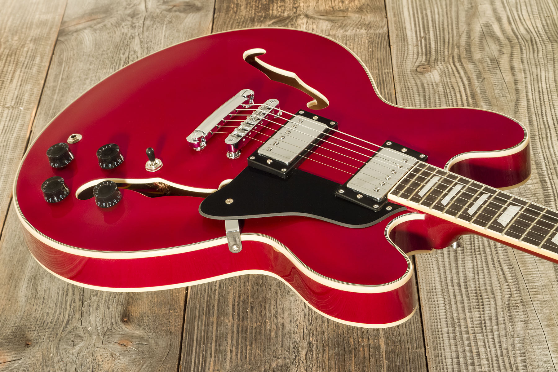 Eastone Gj70-win - Wine - Semi hollow elektriche gitaar - Variation 10