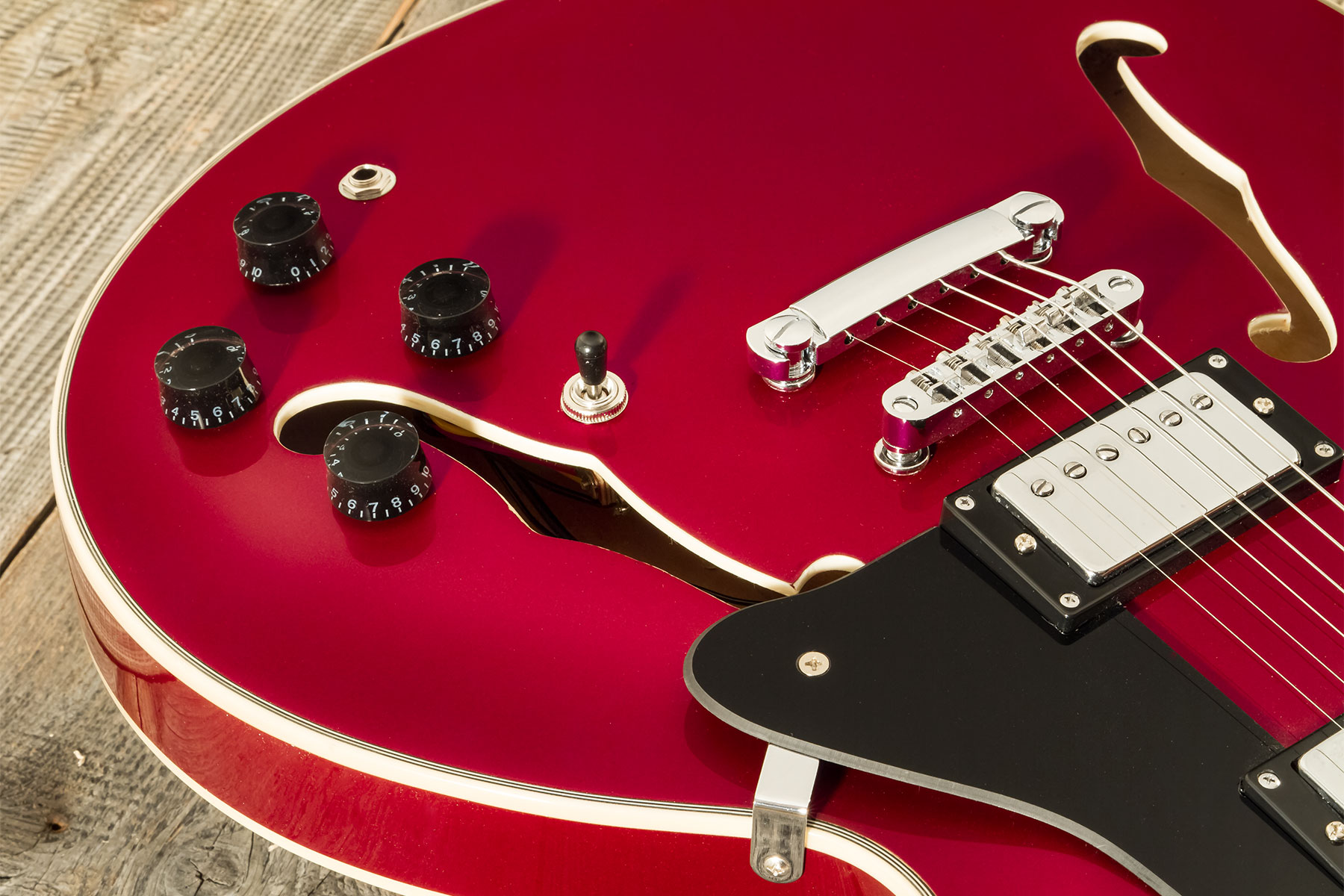 Eastone Gj70-win - Wine - Semi hollow elektriche gitaar - Variation 11